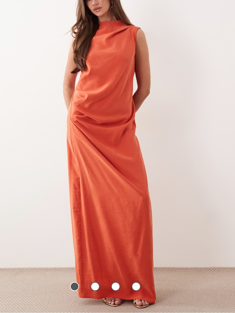 ASOS Burnt Orange Draped Maxi Dress